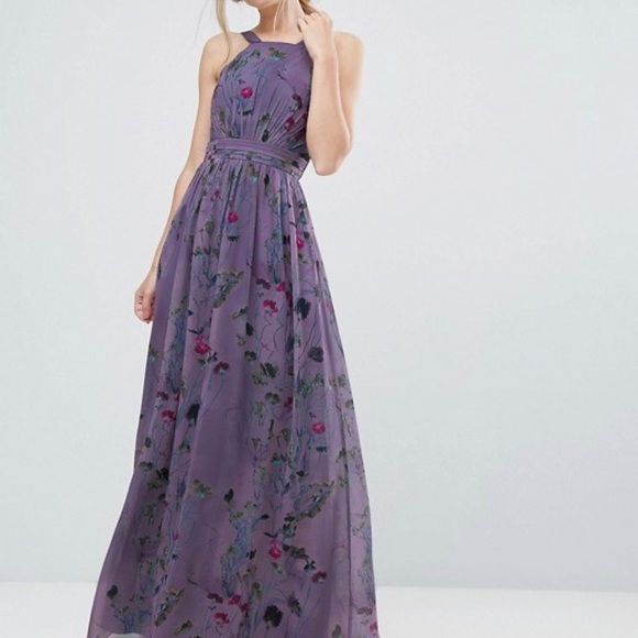 New! Little Mistress Maxi Dress in Floral Print - Picture 1 of 3
